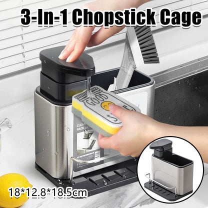 Kitchen Stainless Steel Multi-Function Chopstick Holder Utensil Organizer AU