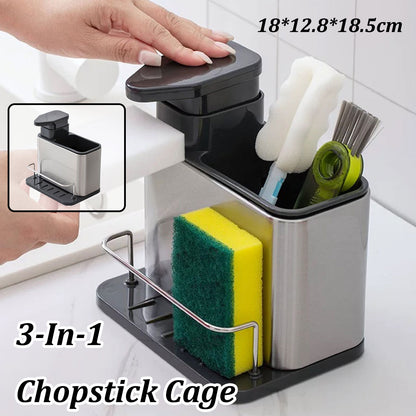 Kitchen Stainless Steel Multi-Function Chopstick Holder Utensil Organizer AU