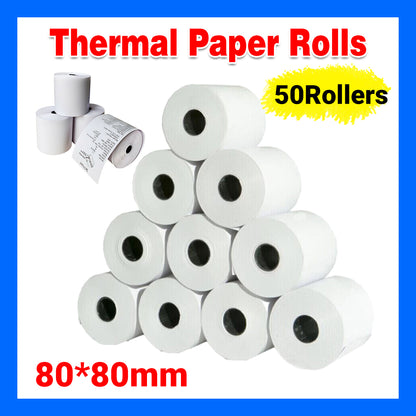 50 Rolls 80x80mm Thermal Paper for Cash Register POS Printer