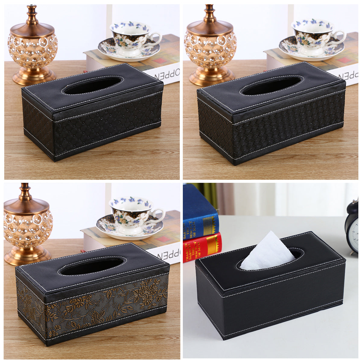 High-End PU Leather Tissue Box Holder for Hotel Home Office Decor Elegant Design