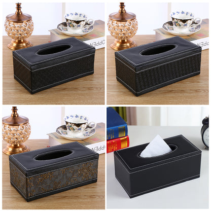 High-End PU Leather Tissue Box Holder for Hotel Home Office Decor Elegant Design