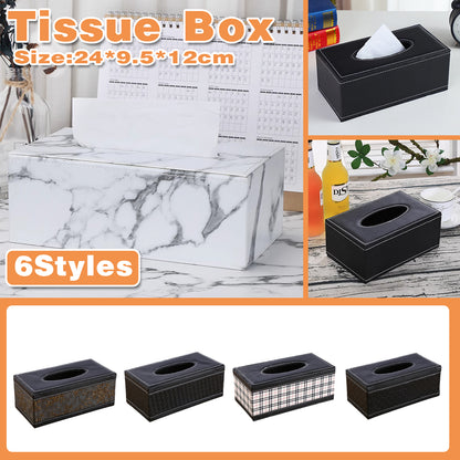 High-End PU Leather Tissue Box Holder for Hotel Home Office Decor Elegant Design