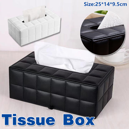 Leather Tissue Box Holder Rectangular Tissue Dispenser for Living Room Home AU