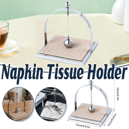 Stainless Steel Square Tabletop Tissue Holder for Kitchen Cafe Restaurant