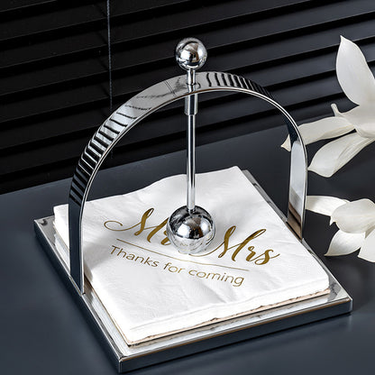 Stainless Steel Square Tabletop Tissue Holder for Kitchen Cafe Restaurant