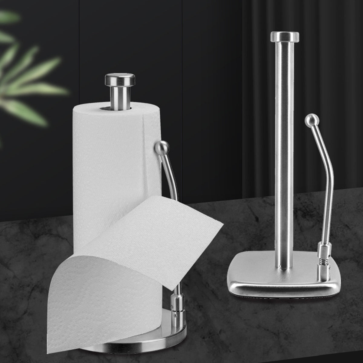 Stainless Steel Spring Paper Towel Holder Countertop