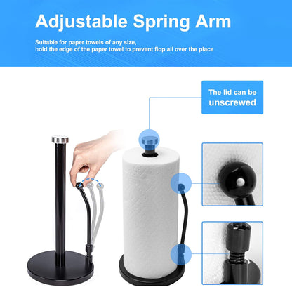 Stainless Steel Spring Paper Towel Holder Countertop