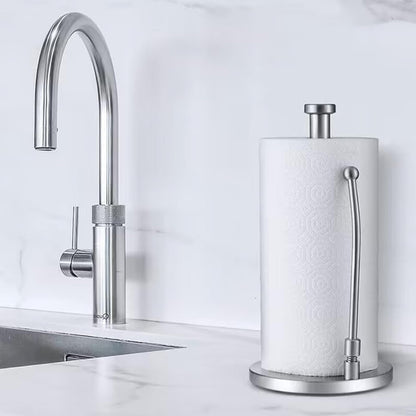 Stainless Steel Spring Paper Towel Holder Countertop
