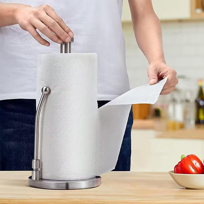 Stainless Steel Spring Paper Towel Holder Countertop