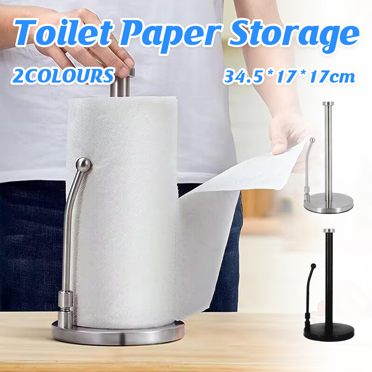 Stainless Steel Spring Paper Towel Holder Countertop