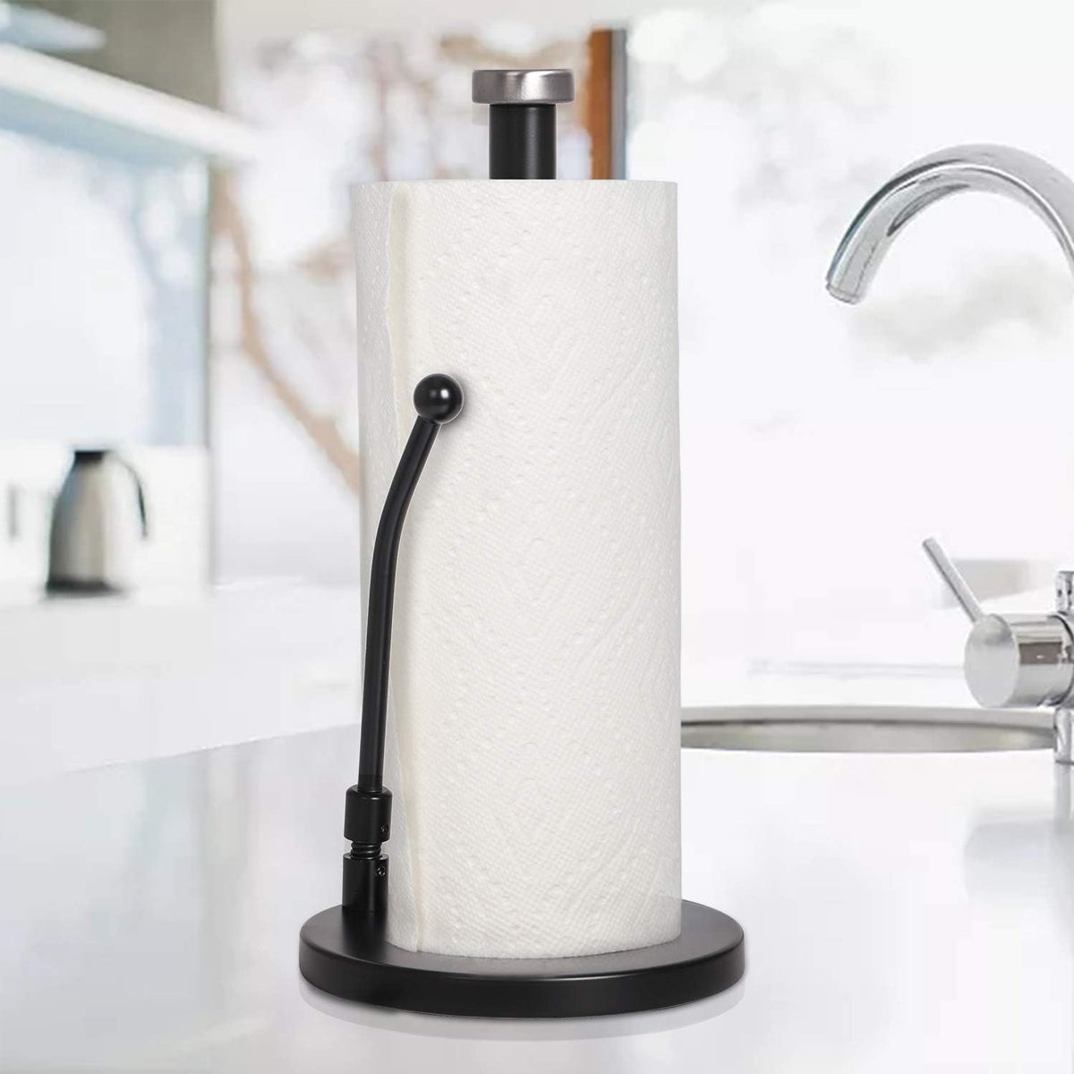 Stainless Steel Spring Paper Towel Holder Countertop