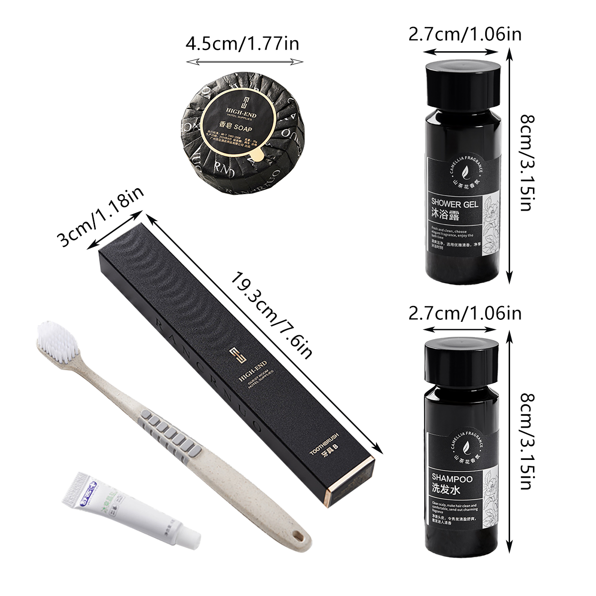 Hotel Toiletries Set with Shampoo Conditioner Soap