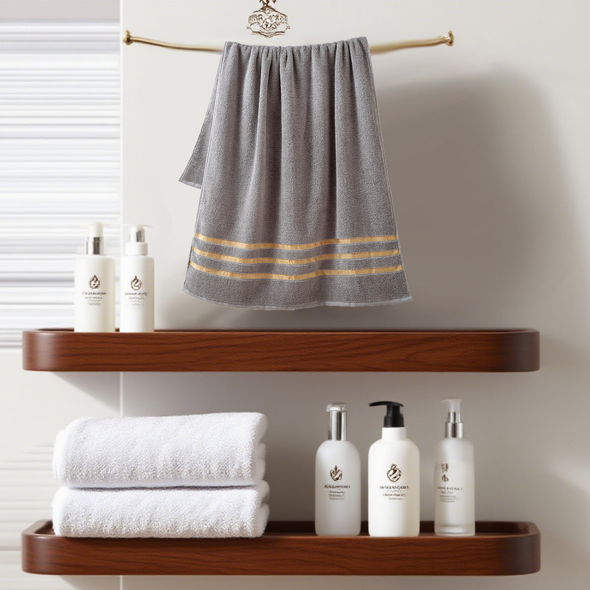 3 Pcs Hotel Bath Towel Set in Grey or White – Product View 9