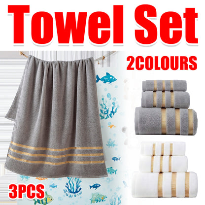 3 Pcs Hotel Bath Towel Set in Grey or White – Product View 16