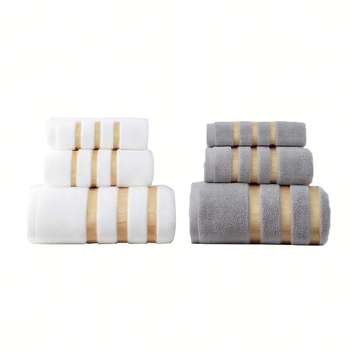 3 Pcs Hotel Bath Towel Set in Grey or White