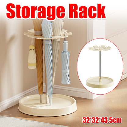6-Slot Umbrella Storage Rack with Drain Tray Entryway