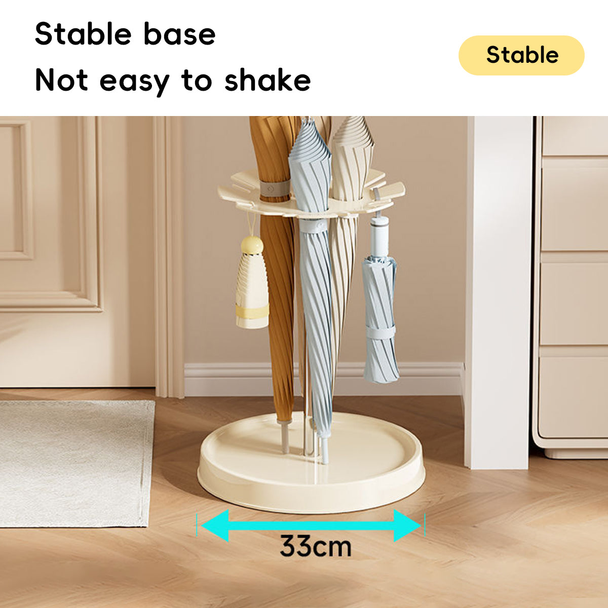 6-Slot Umbrella Storage Rack with Drain Tray Entryway