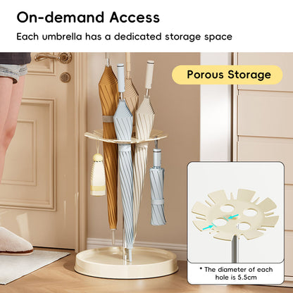 6-Slot Umbrella Storage Rack with Drain Tray Entryway