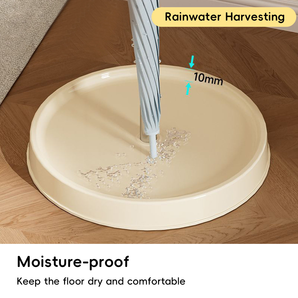 6-Slot Umbrella Storage Rack with Drain Tray Entryway