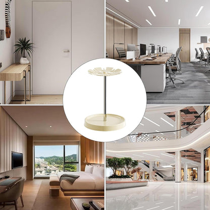 6-Slot Umbrella Storage Rack with Drain Tray Entryway