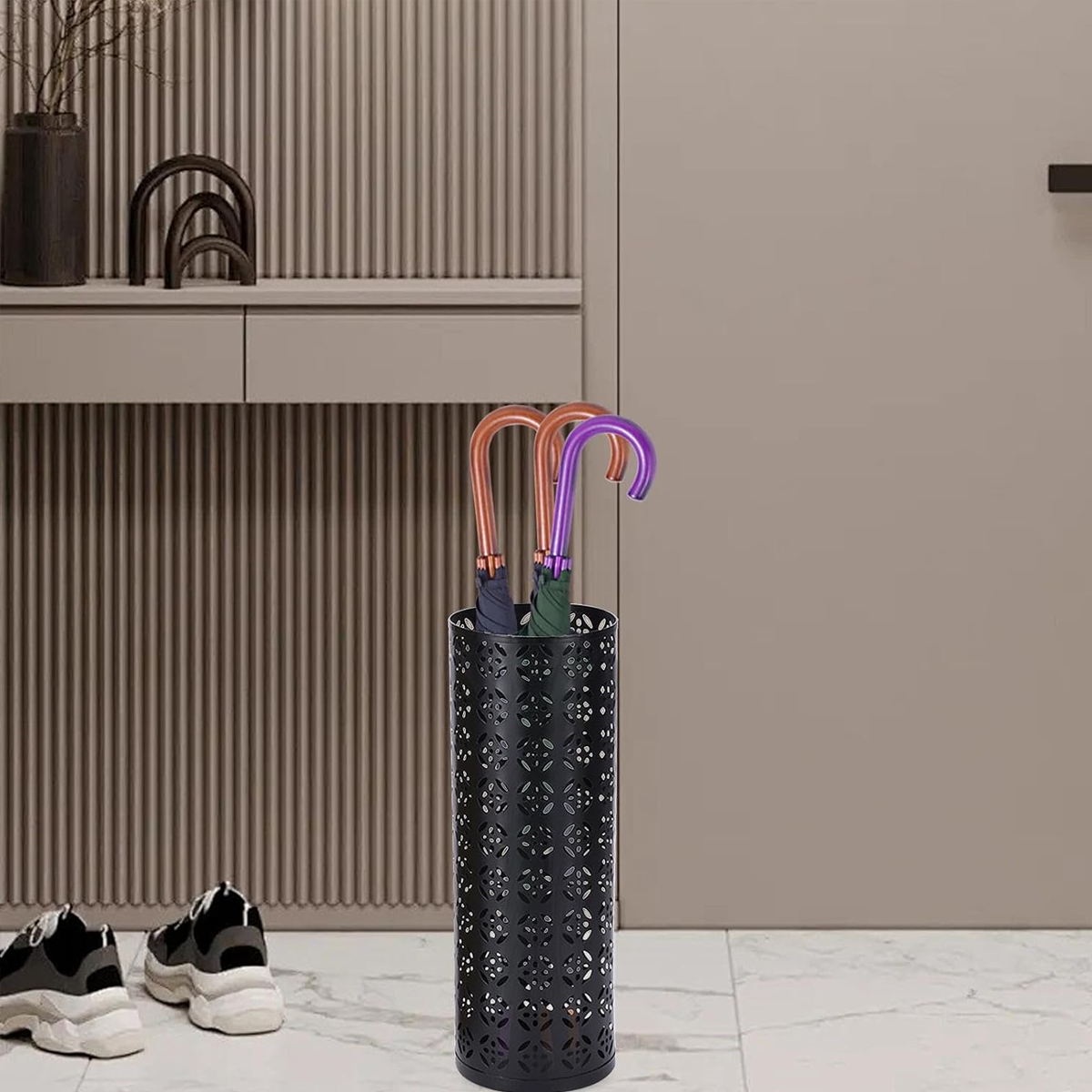 Black Metal Umbrella Stand for Hotel Lobbies