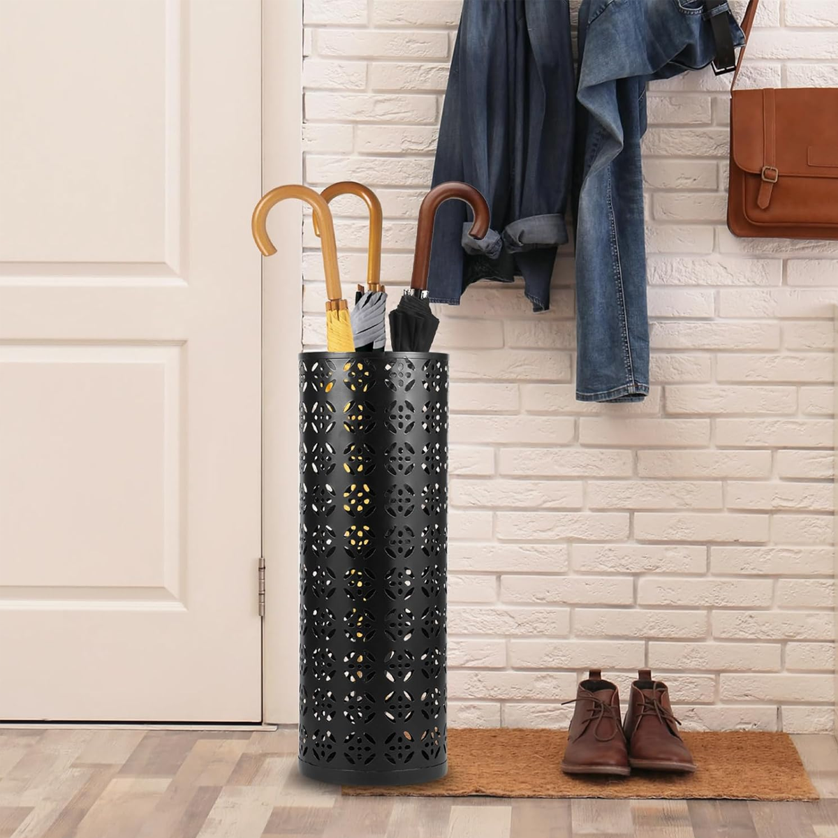 Black Metal Umbrella Stand for Hotel Lobbies