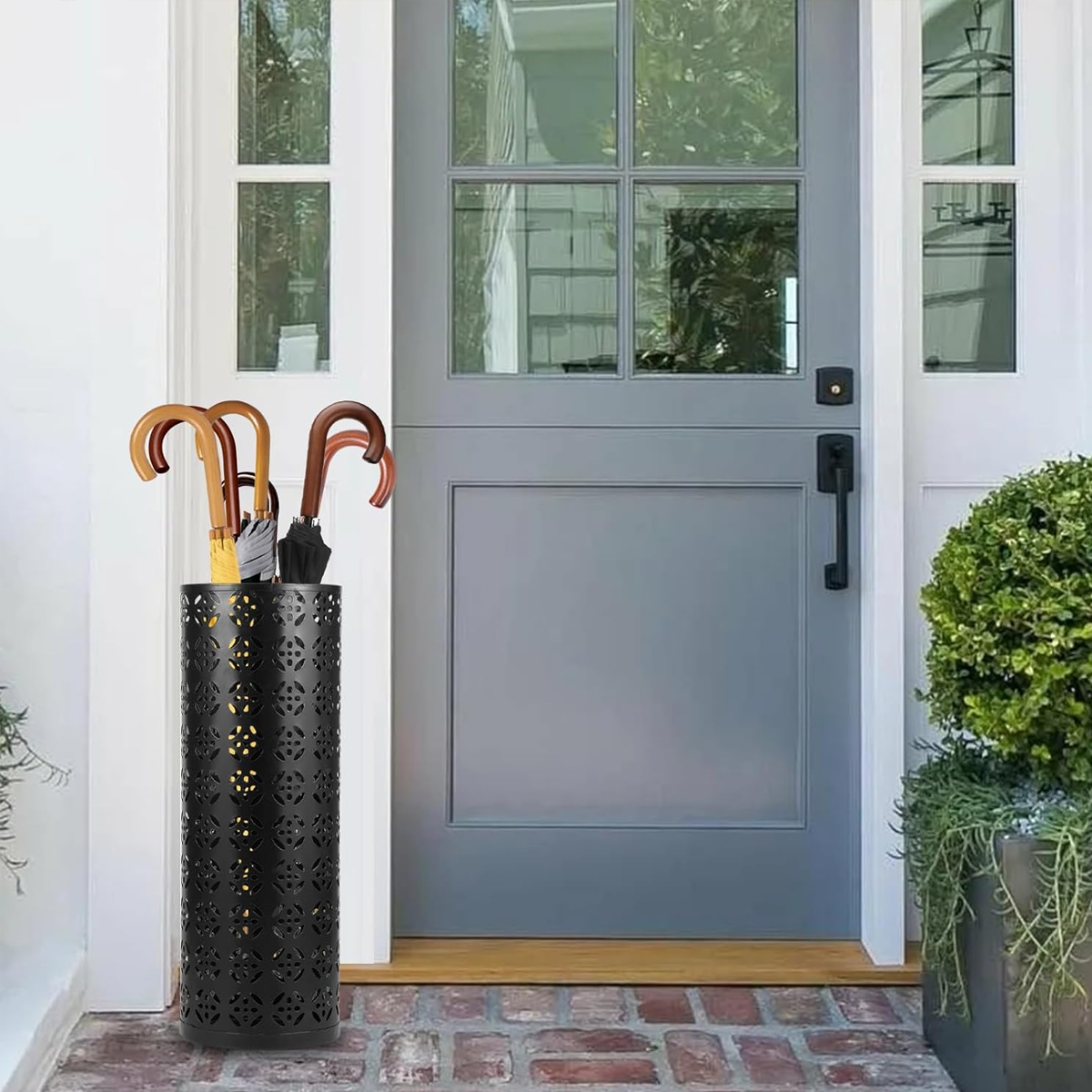 Black Metal Umbrella Stand for Hotel Lobbies