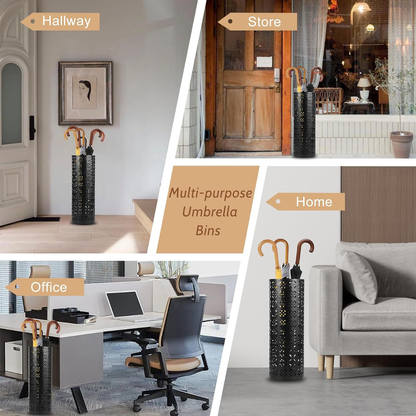 Black Metal Umbrella Stand for Hotel Lobbies