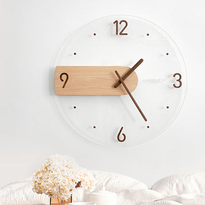 Modern Solid Wood Wall Clock Decorative Home Clock for Living Room Bedroom AU