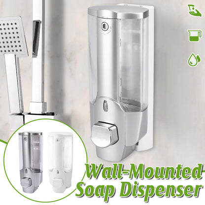 Wall-Mounted Manual Soap Dispenser 350ml Transparent ABS