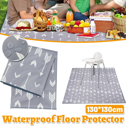 Waterproof Non-Slip Floor Mat 130x130cm High Chair Protector
