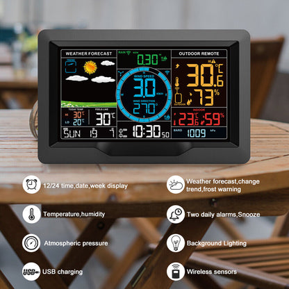 7-in-1 Weather Station Radio Wind Speed Rainfall Temperature Humidity orecas