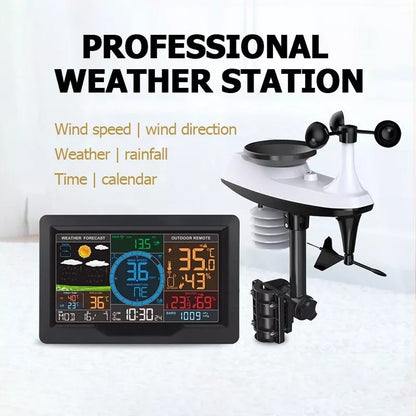 7-in-1 Weather Station Radio Wind Speed Rainfall Temperature Humidity orecas