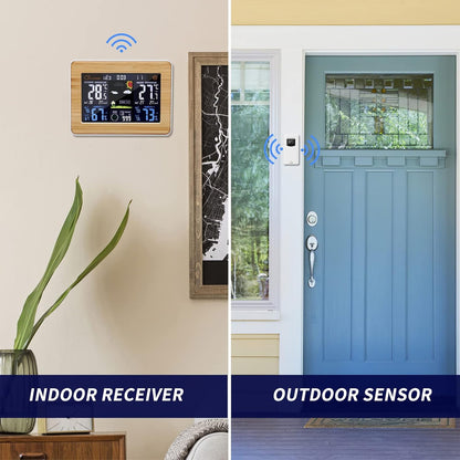 Wireless 7 in 1 Weather Station LCD Display Multifunctional Home Weather Monitor