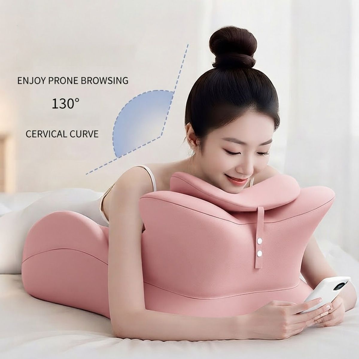 Slow-Rebound Wedge Pillow Set for Bed Support – Product View 10