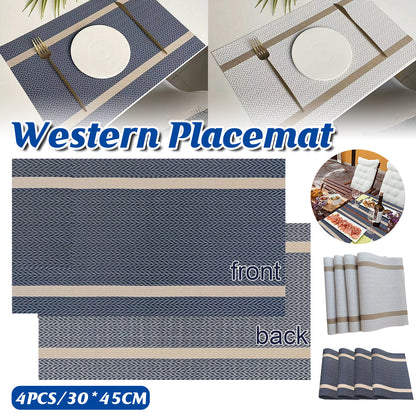 4X Anti-Skid Woven Placemat Waterproof Oil-proof Placemat Heat Resistant PVC Mat