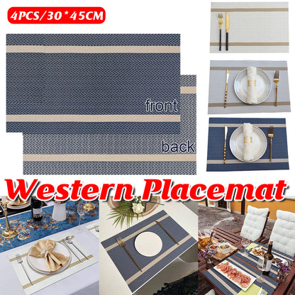 4X Anti-Skid Woven Placemat Waterproof Oil-proof Placemat Heat Resistant PVC Mat