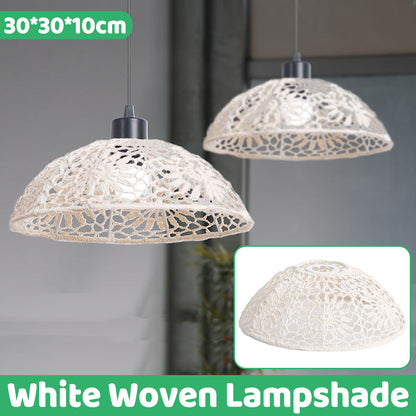 Bohemian Cotton Rope Woven Lampshade for Ceiling Pendant 30cm