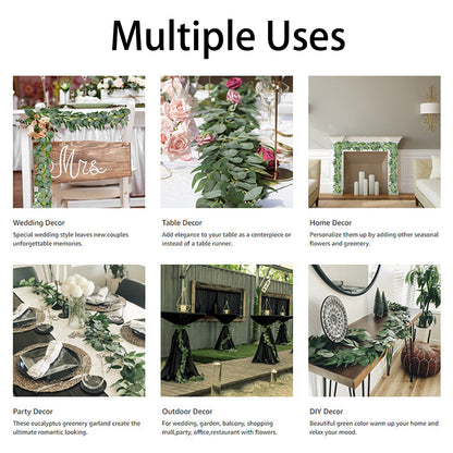 Artificial Eucalyptus Garland 2m Green Vine Fake Plant Home Decoration Rattan