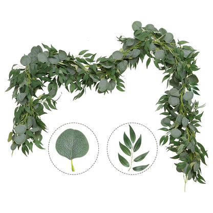 Artificial Eucalyptus Garland 2m Green Vine Fake Plant Home Decoration Rattan
