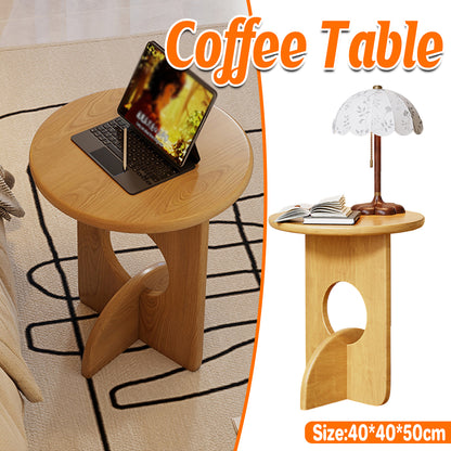 Wooden Round Side Table Sofa Corner Table Simple Family Living Room End Table