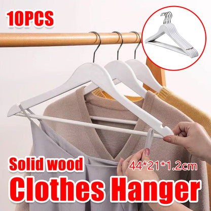 10PCS Slim Wooden Suit Hangers with Space Saving Design