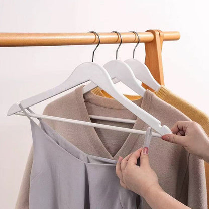 10PCS Slim Wooden Suit Hangers with Space Saving Design