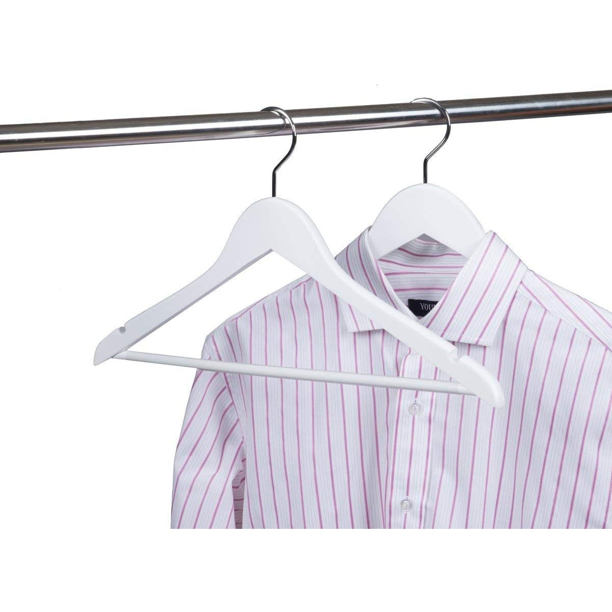 10PCS Slim Wooden Suit Hangers with Space Saving Design