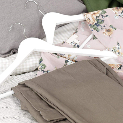 10PCS Slim Wooden Suit Hangers with Space Saving Design