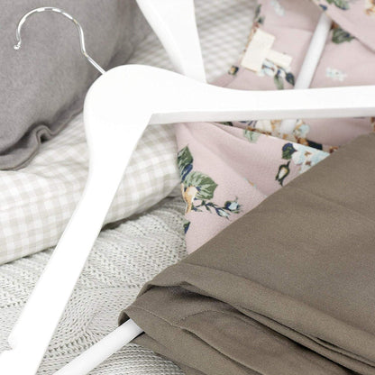 10PCS Slim Wooden Suit Hangers with Space Saving Design
