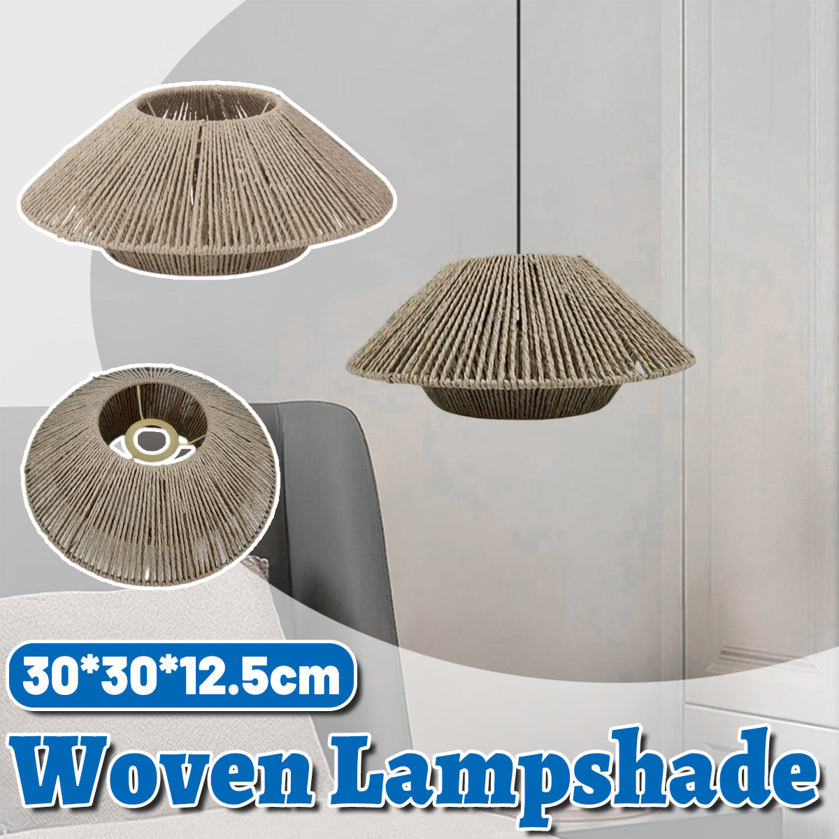 Woven Paper Rope Lampshade for Ceiling Pendant Light