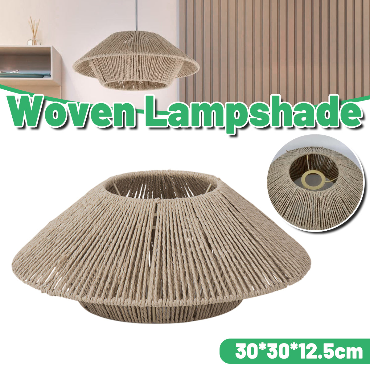 Woven Paper Rope Lampshade for Ceiling Pendant Light