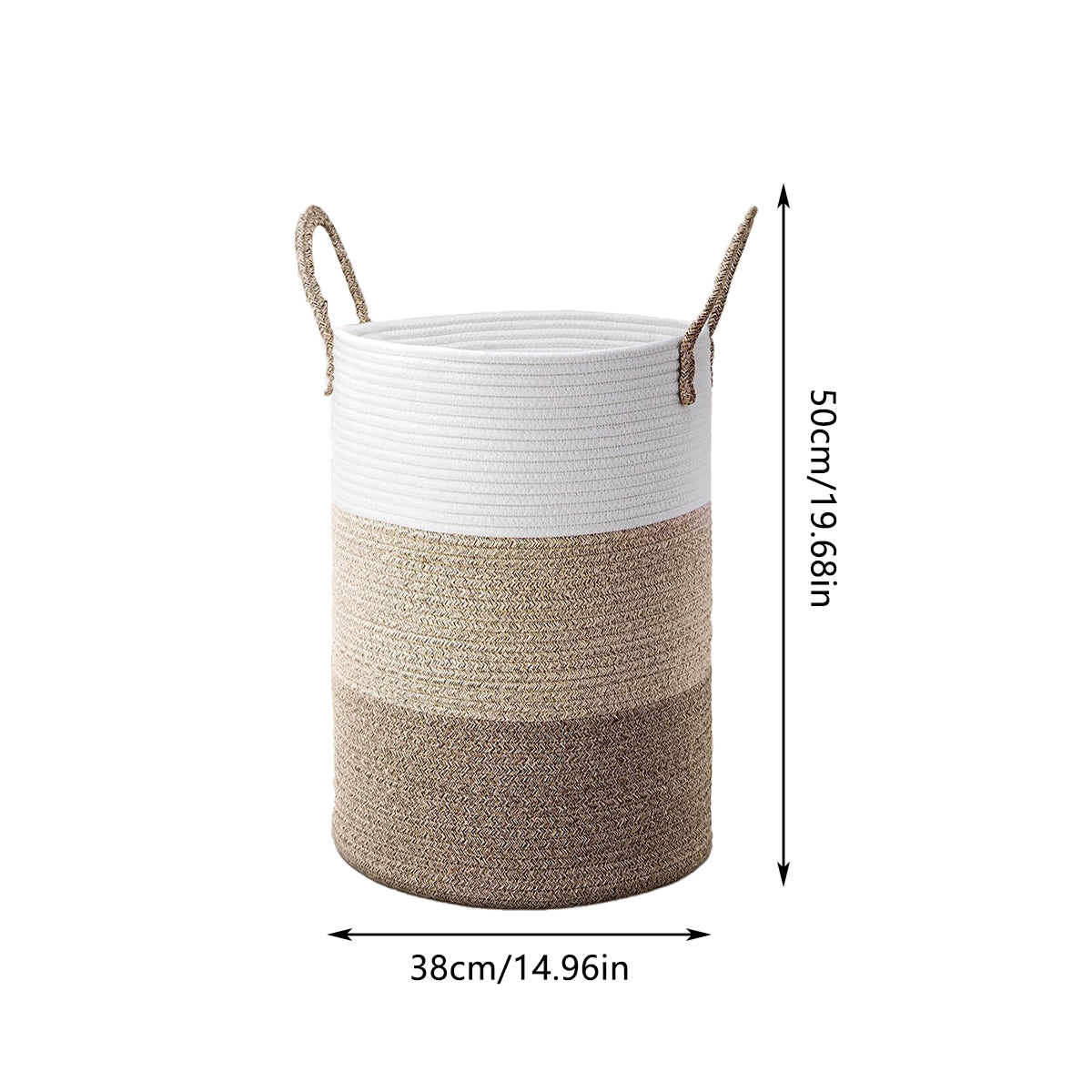 Handheld Cotton Rope Woven Storage Basket Foldable Large