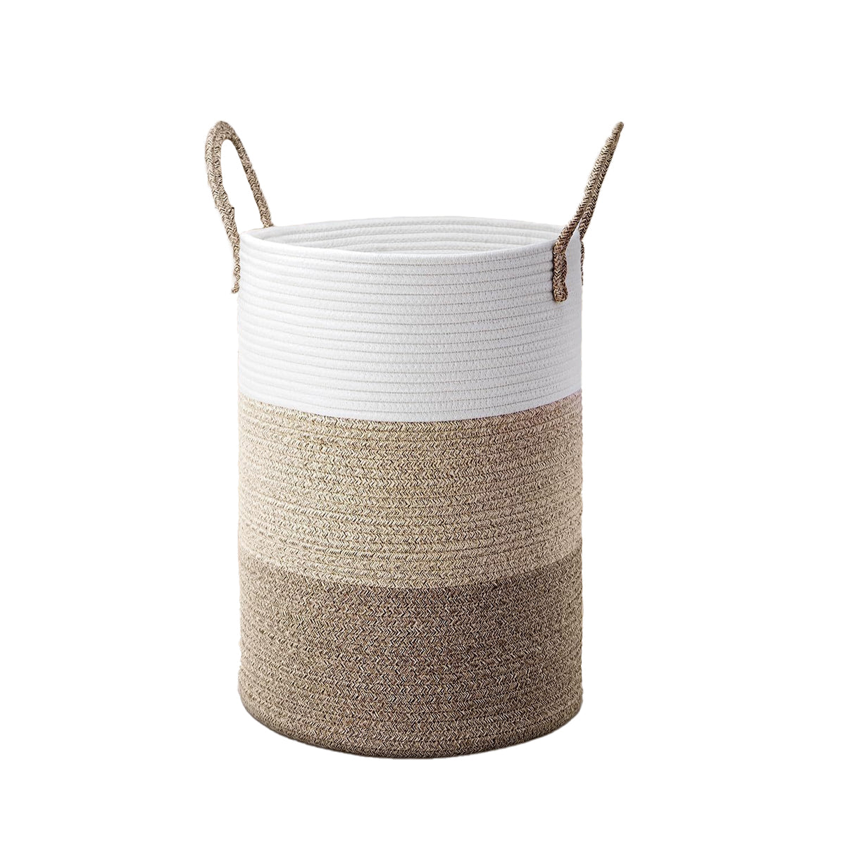 Handheld Cotton Rope Woven Storage Basket Foldable Large